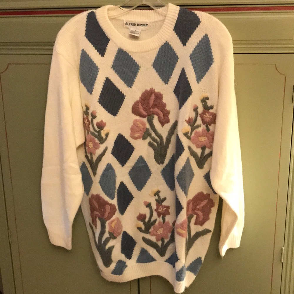 Multi colored floral sweater